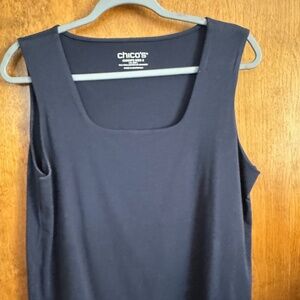 Navy Chico's Brand Stretch form fitting dressier tank